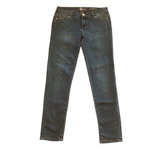 CP Jeans Blue Skinny Low Rise Rhinestone Button Stretch‎ Denim Juniors Size 9